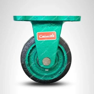 چرخ 10 لاستیکی پایه ثابت چدنی