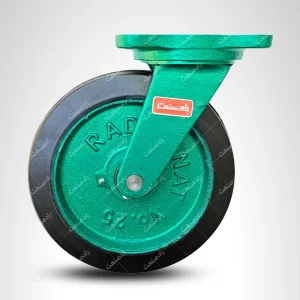 چرخ 25 لاستیکی پایه گردان چدنی