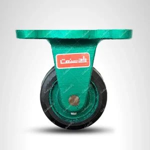چرخ 10 لاستیکی پایه ثابت چدنی